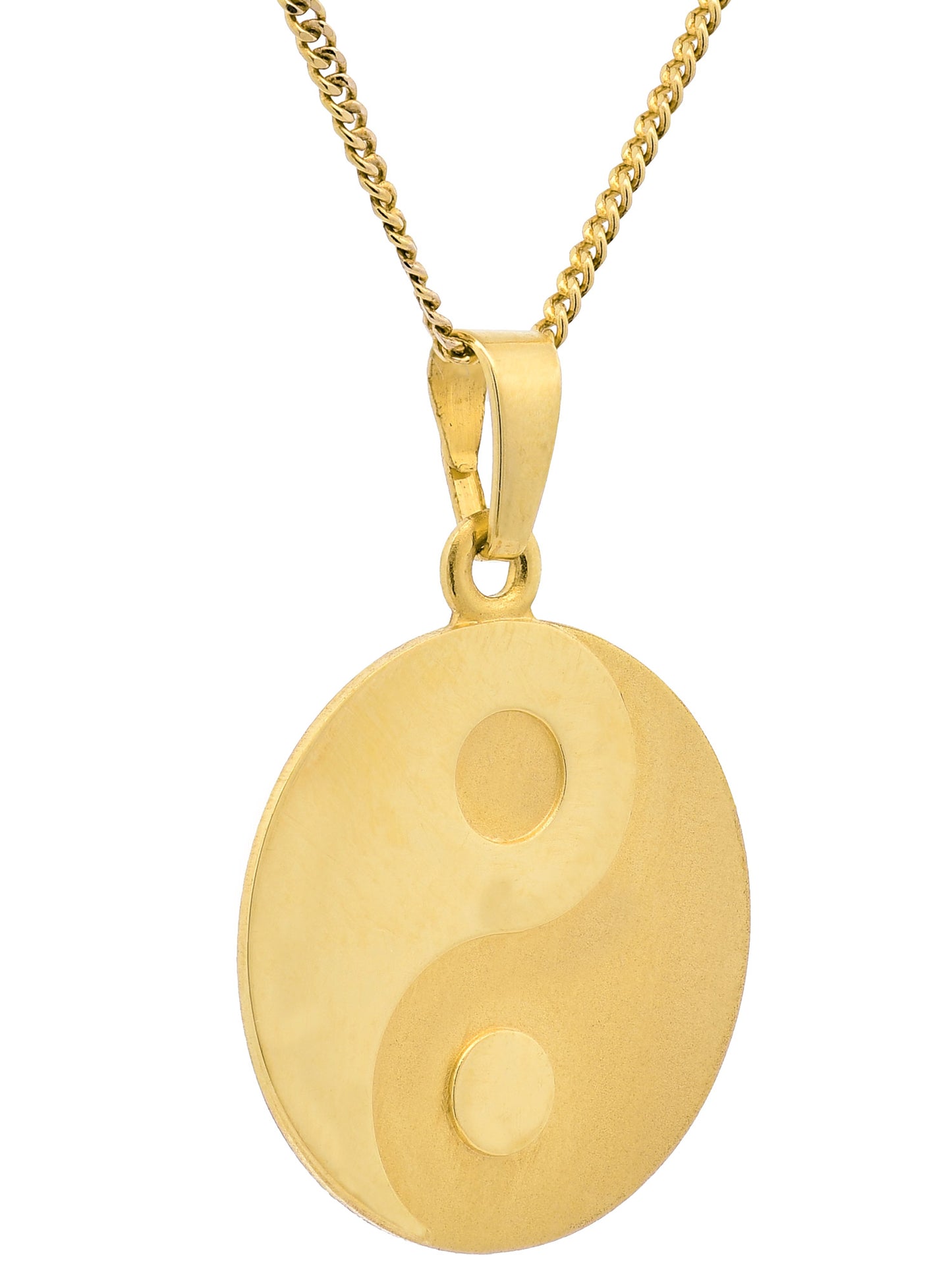 Gold Anhänger Ying Yang  mit Goldkette massiv 333 - 8 Karat Gold