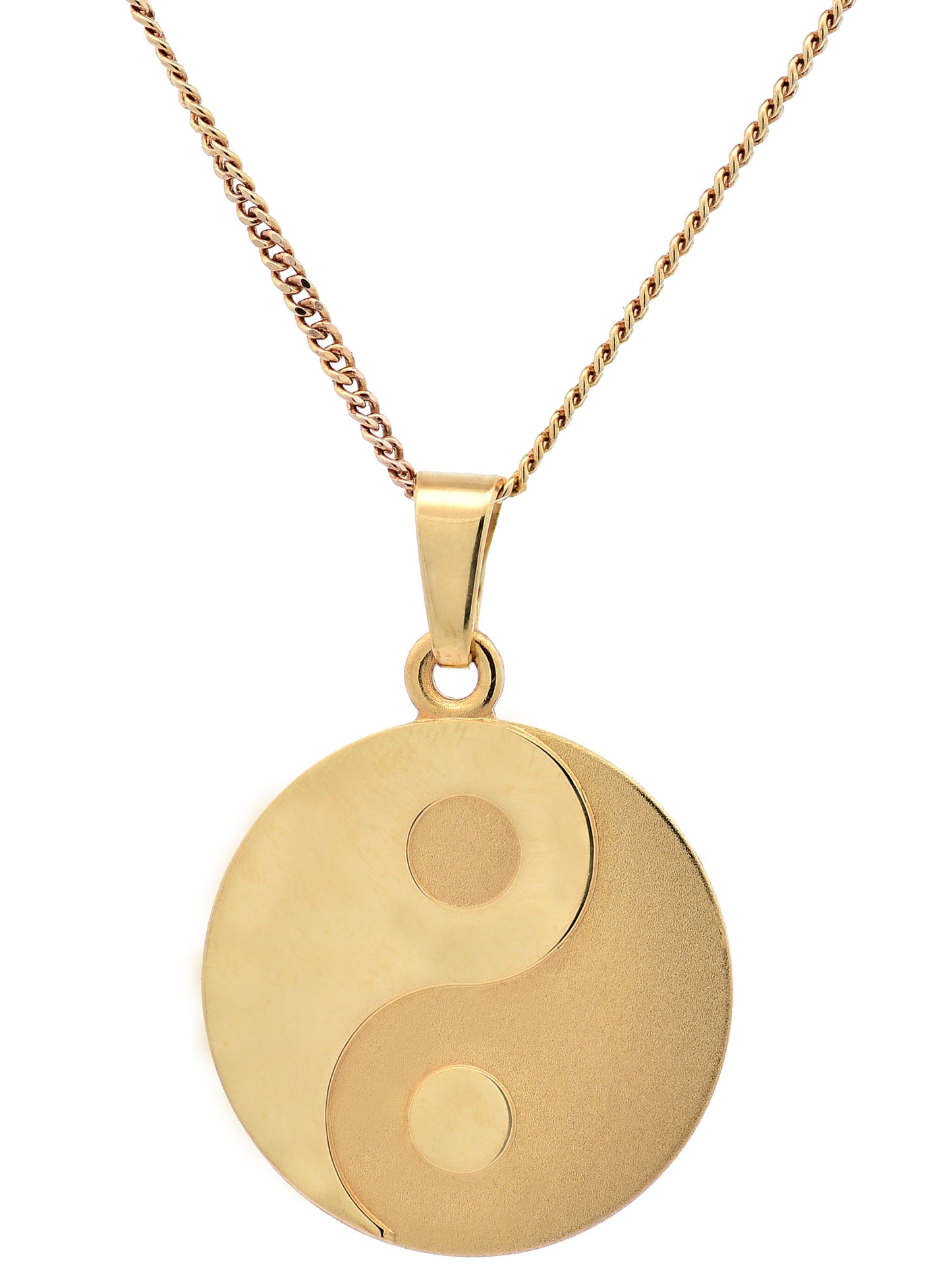 Gold Anhänger Ying Yang  mit Goldkette massiv 333 - 8 Karat Gold