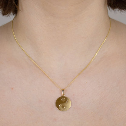 Gold Anhänger Ying Yang  mit Goldkette massiv 333 - 8 Karat Gold