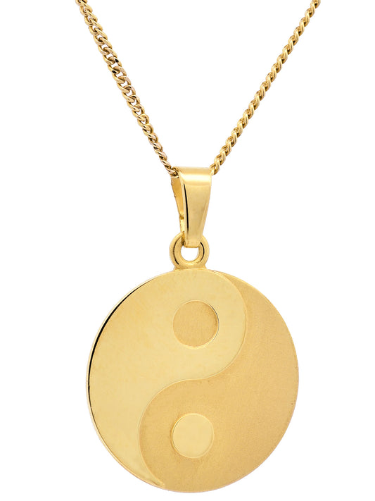 Anhänger Ying Yang   333-8 Karat Gold mit vergoldeter Silberkette