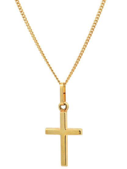 Gold Anhänger Kreuz  mit Goldkette massiv 333 - 8 Karat Gold