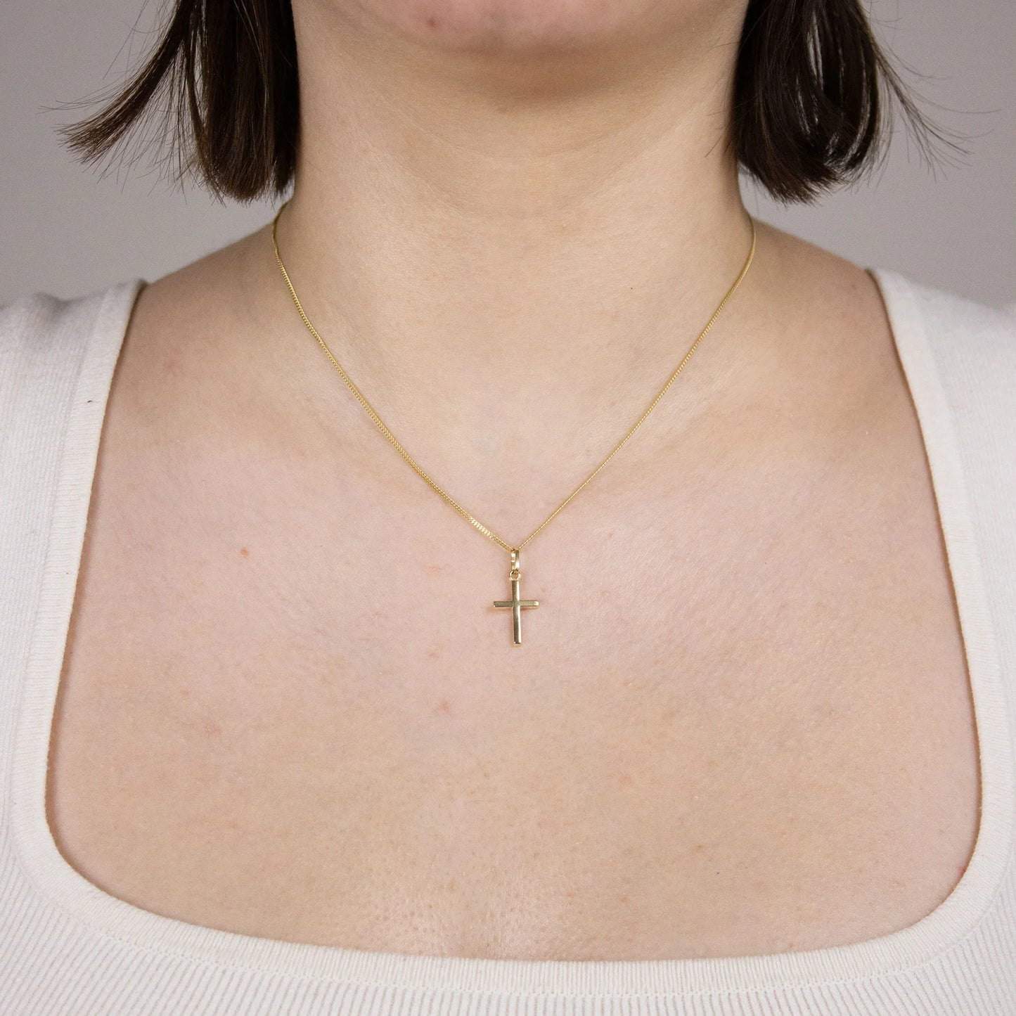 Gold Anhänger Kreuz  mit Goldkette massiv 333 - 8 Karat Gold
