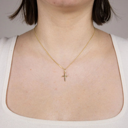 Gold Anhänger Kreuz  mit Goldkette massiv 333 - 8 Karat Gold