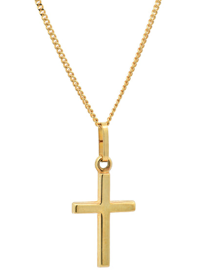Kettenanhänger Gold Anhänger Kreuz massiv 585 - 14 Karat Gold