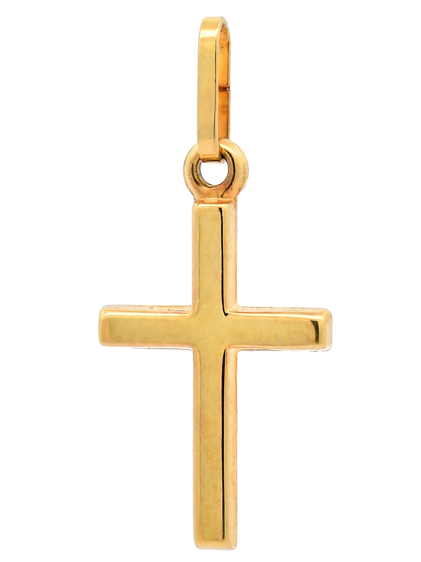 Gold Anhänger Kreuz mit Goldkette massiv 585 - 14 Karat Gold