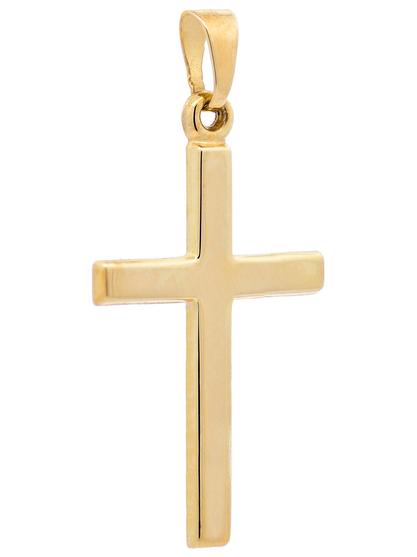 Gold Anhänger Kreuz mit Goldkette massiv 585 - 14 Karat Gold