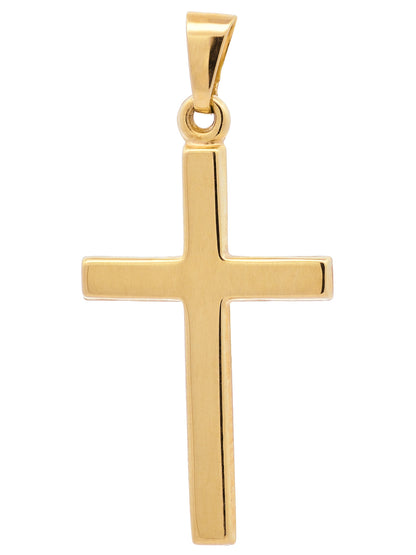 Gold Anhänger Kreuz mit Goldkette massiv 585 - 14 Karat Gold