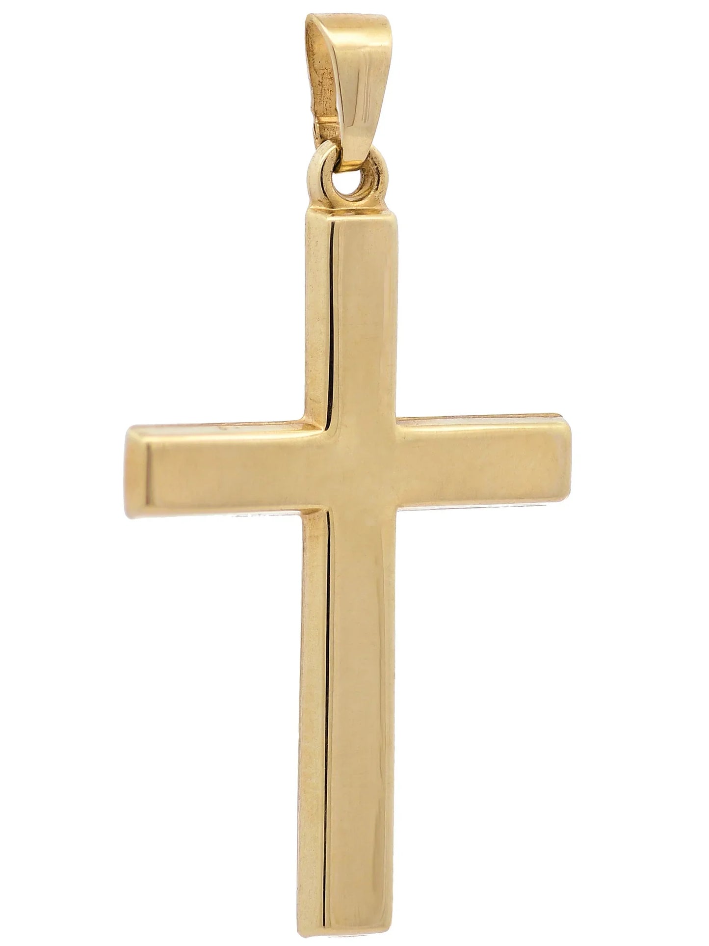 Gold Anhänger Kreuz mit Goldkette massiv 585 - 14 Karat Gold