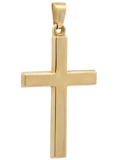 Gold Anhänger Kreuz mit Goldkette massiv 585 - 14 Karat Gold