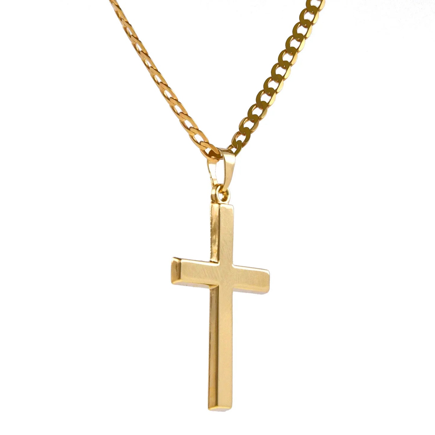 Anhänger Kreuz 585 14 Karat Gold mit massiver Goldkette 2,6 mm