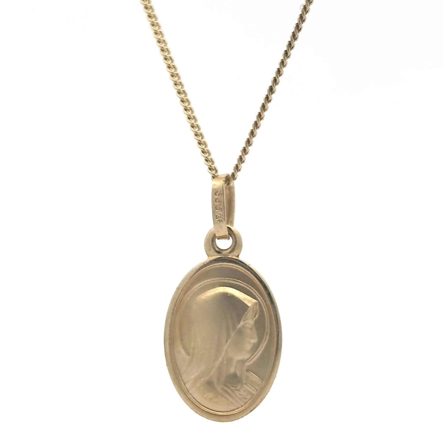 Anhänger Madonna Medaille mit Kette 1,1 mm 333-8 Karat Gold