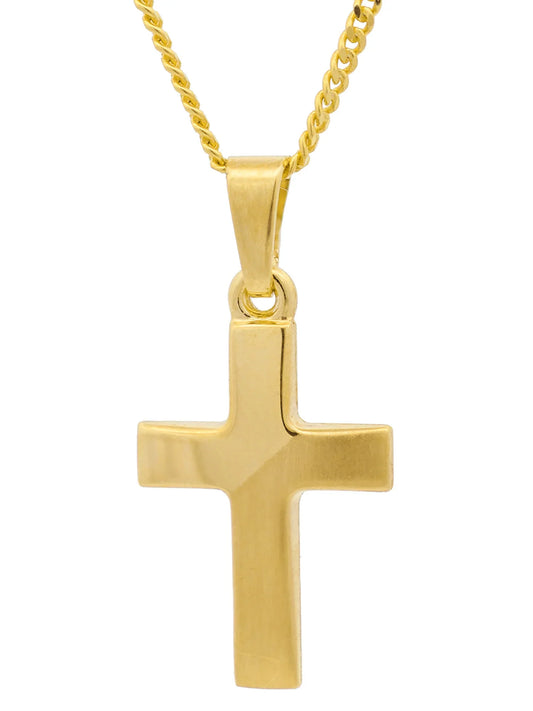 Gold Anhänger Kreuz  mit Goldkette massiv 333 - 8 Karat Gold