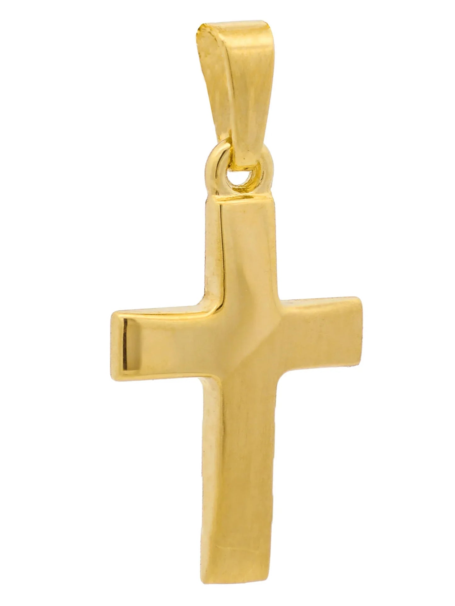 Anhänger Kreuz   333-8 Karat Gold mit vergoldeter Silberkette