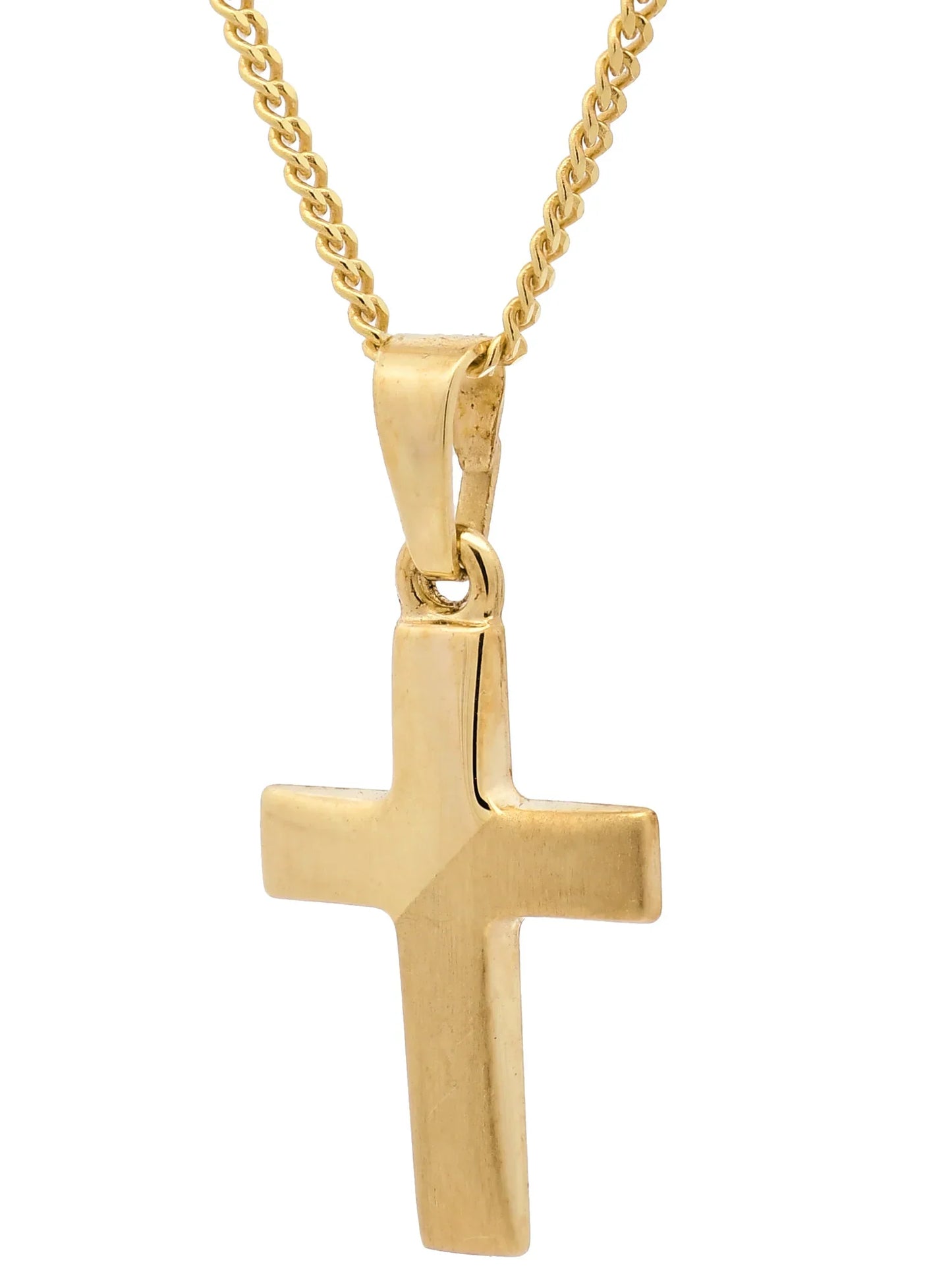 Anhänger Kreuz   333-8 Karat Gold mit vergoldeter Silberkette