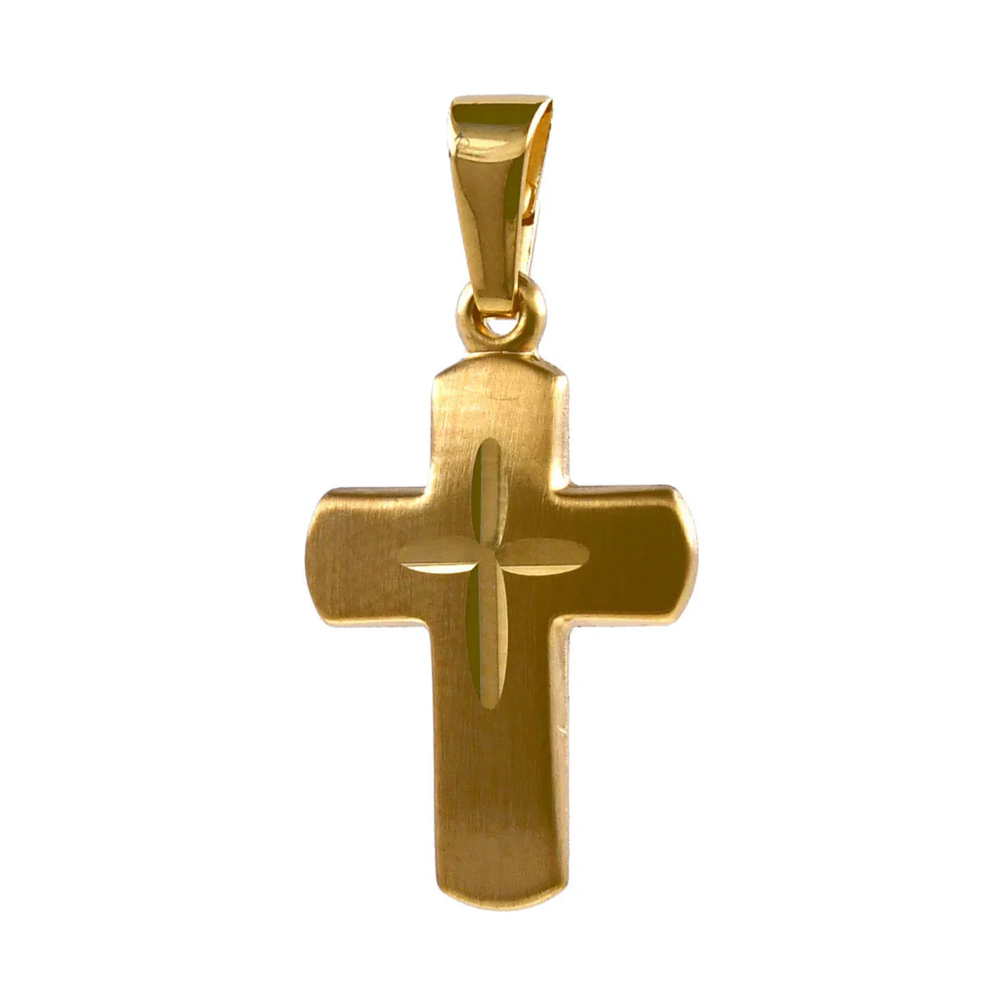 Anhänger Kreuz 585 14 Karat Gold mit massiver Goldkette 1,1 mm 585-14 Karat Gold Juwelier Qualität