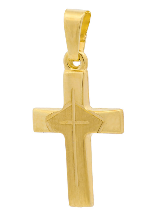 Kettenanhänger Gold Anhänger Kreuz  massiv 333 - 8 Karat Gold