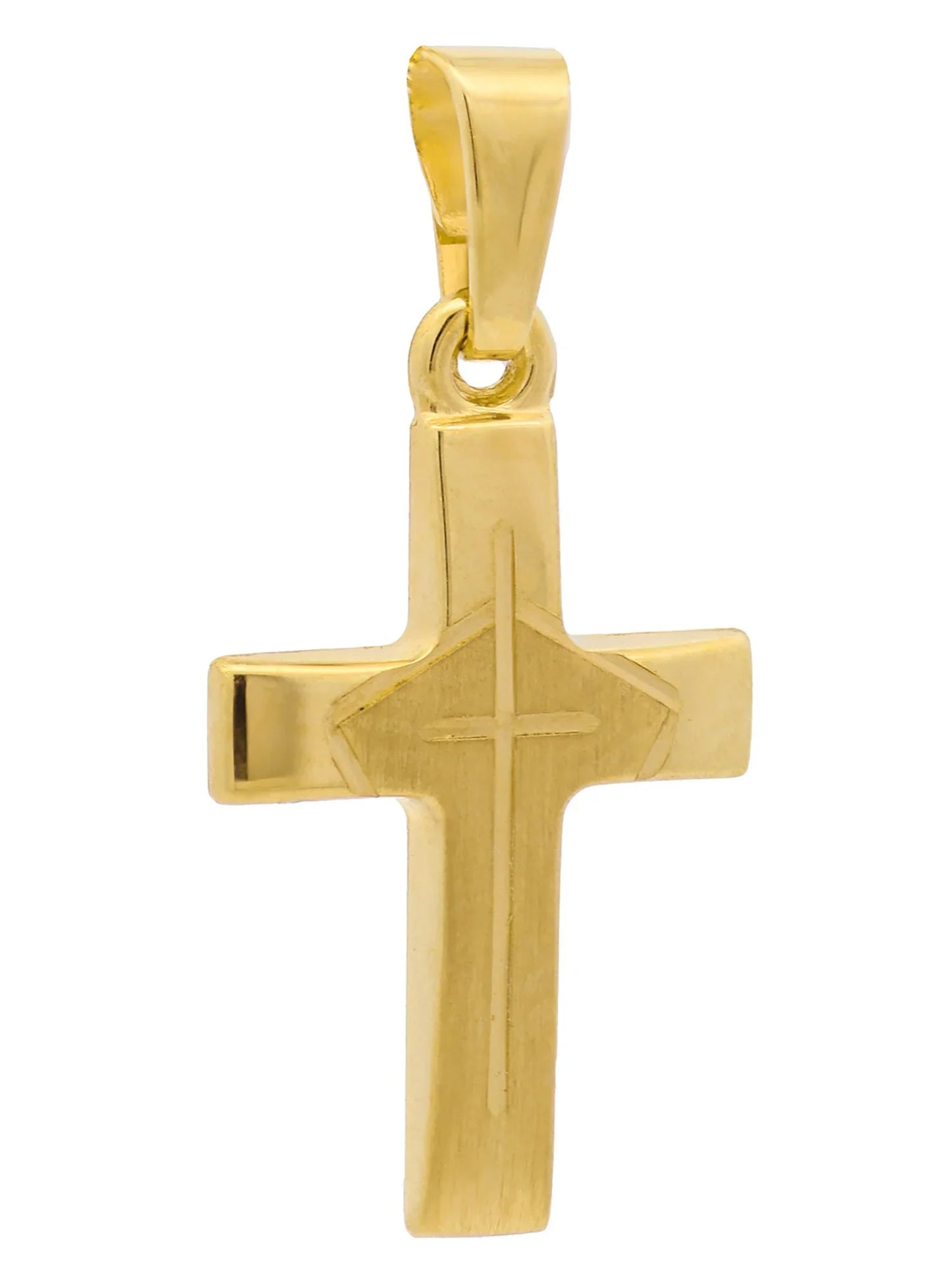 Anhänger Kreuz   333-8 Karat Gold mit vergoldeter Silberkette