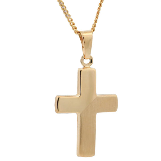Gold Anhänger Kreuz  mit Goldkette massiv 333 - 8 Karat Gold