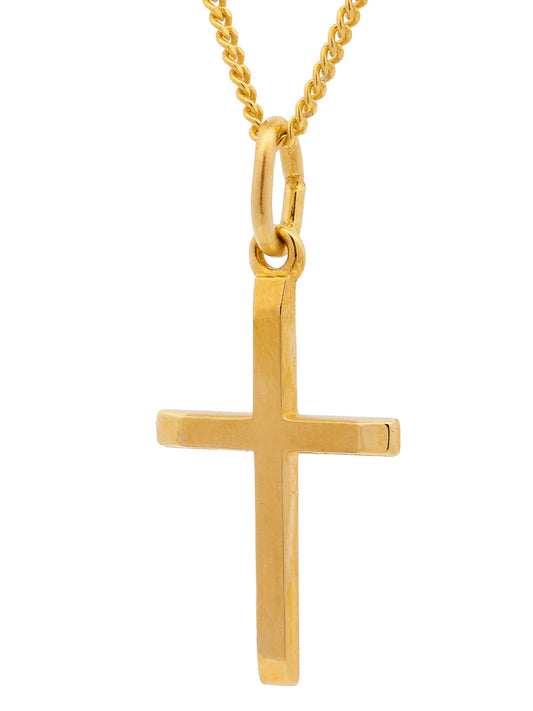 Gold Anhänger Kreuz  mit Goldkette massiv 333 - 8 Karat Gold