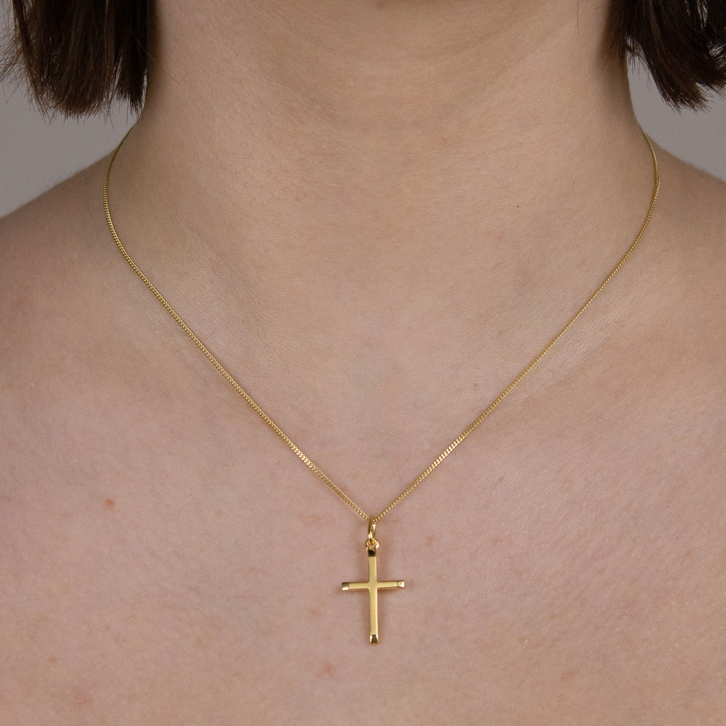 Gold Anhänger Kreuz  mit Goldkette massiv 333 - 8 Karat Gold