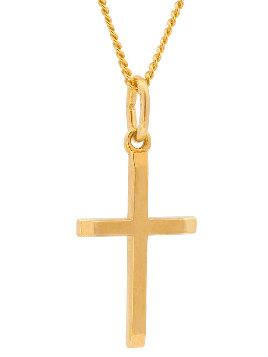 Anhänger Kreuz   333-8 Karat Gold mit vergoldeter Silberkette