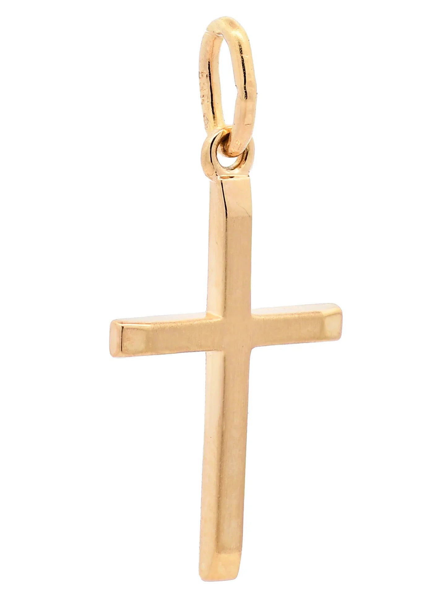 Gold Anhänger Kreuz mit Goldkette massiv 585 - 14 Karat Gold