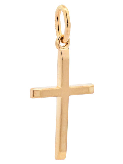 Gold Anhänger Kreuz mit Goldkette massiv 585 - 14 Karat Gold