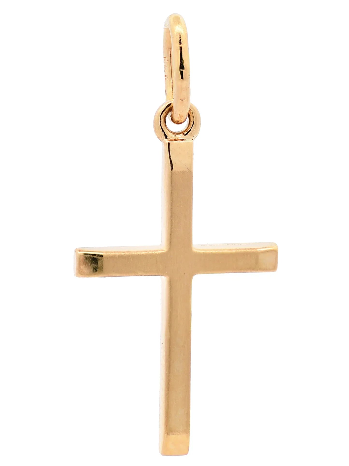 Gold Anhänger Kreuz mit Goldkette massiv 585 - 14 Karat Gold