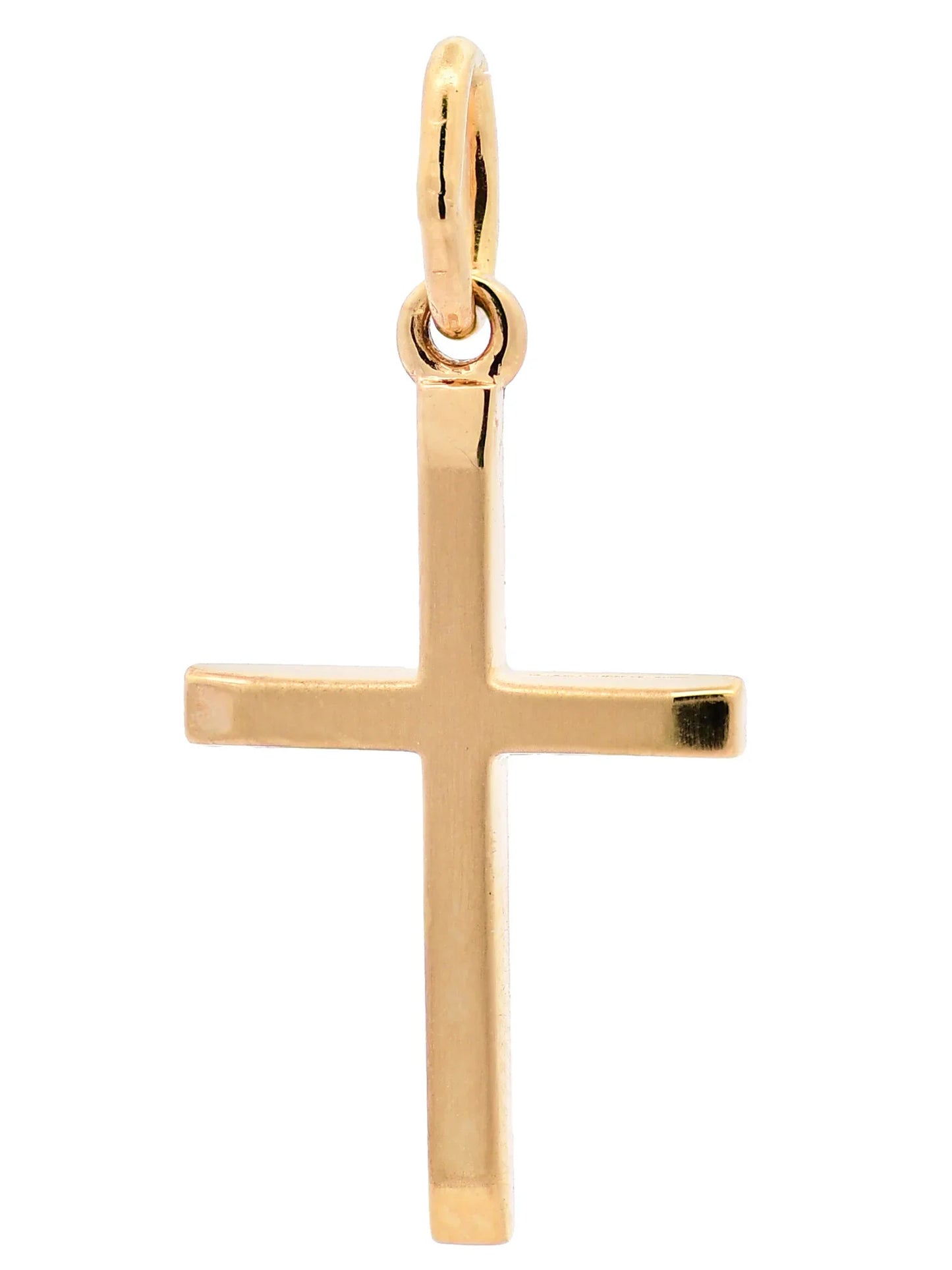 Gold Anhänger Kreuz mit Goldkette massiv 585 - 14 Karat Gold