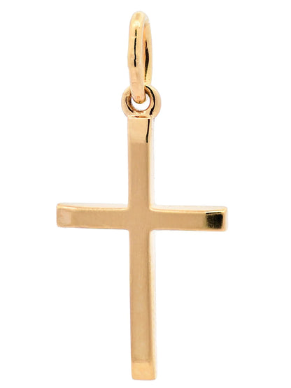 Gold Anhänger Kreuz mit Goldkette massiv 585 - 14 Karat Gold