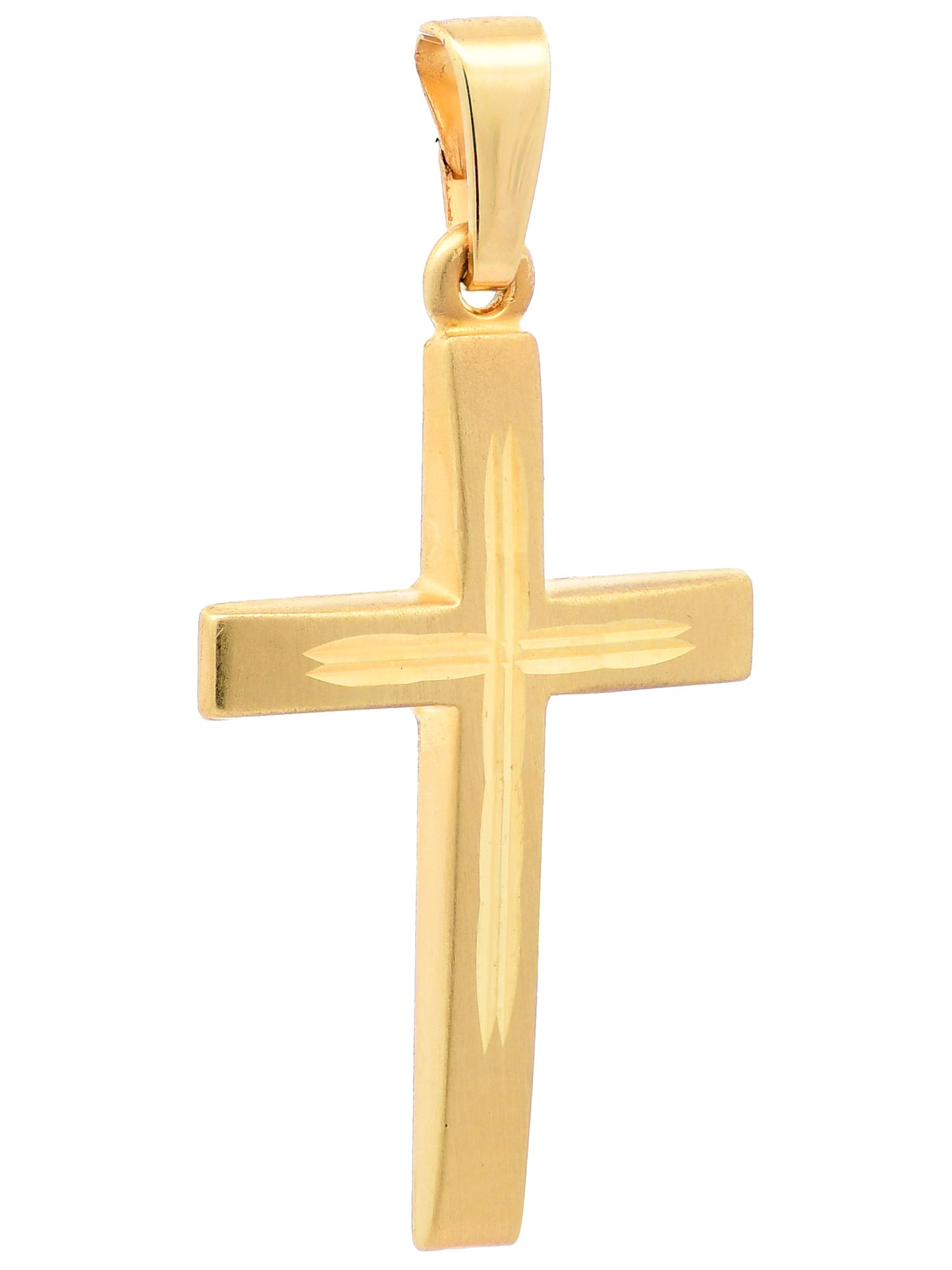 Anhänger Kreuz   333-8 Karat Gold mit vergoldeter Silberkette
