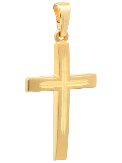 Anhänger Kreuz   333-8 Karat Gold mit vergoldeter Silberkette