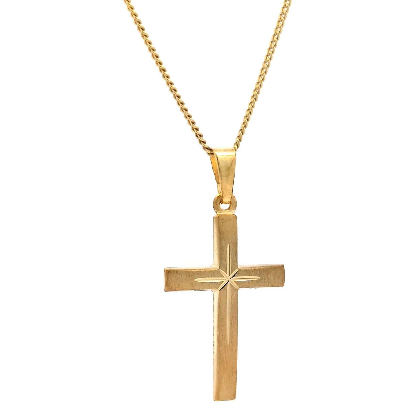 Gold Anhänger Kreuz  mit Goldkette massiv 333 - 8 Karat Gold