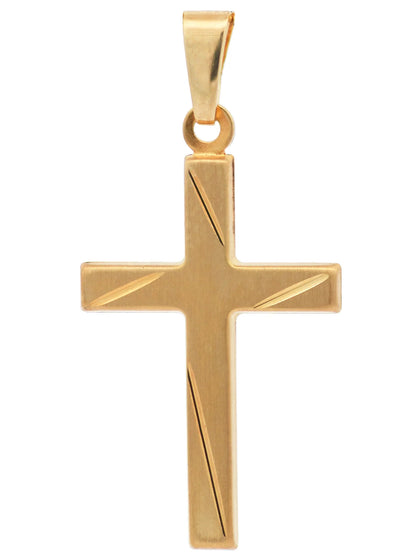 Anhänger Kreuz   333-8 Karat Gold mit vergoldeter Silberkette