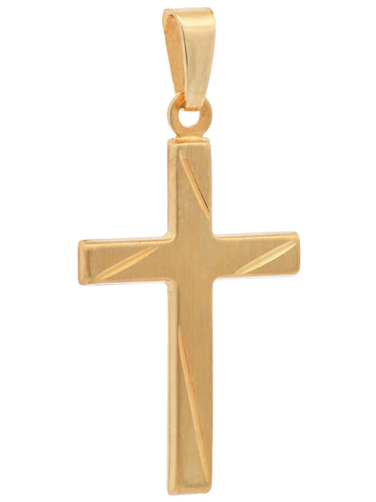 Anhänger Kreuz   333-8 Karat Gold mit vergoldeter Silberkette