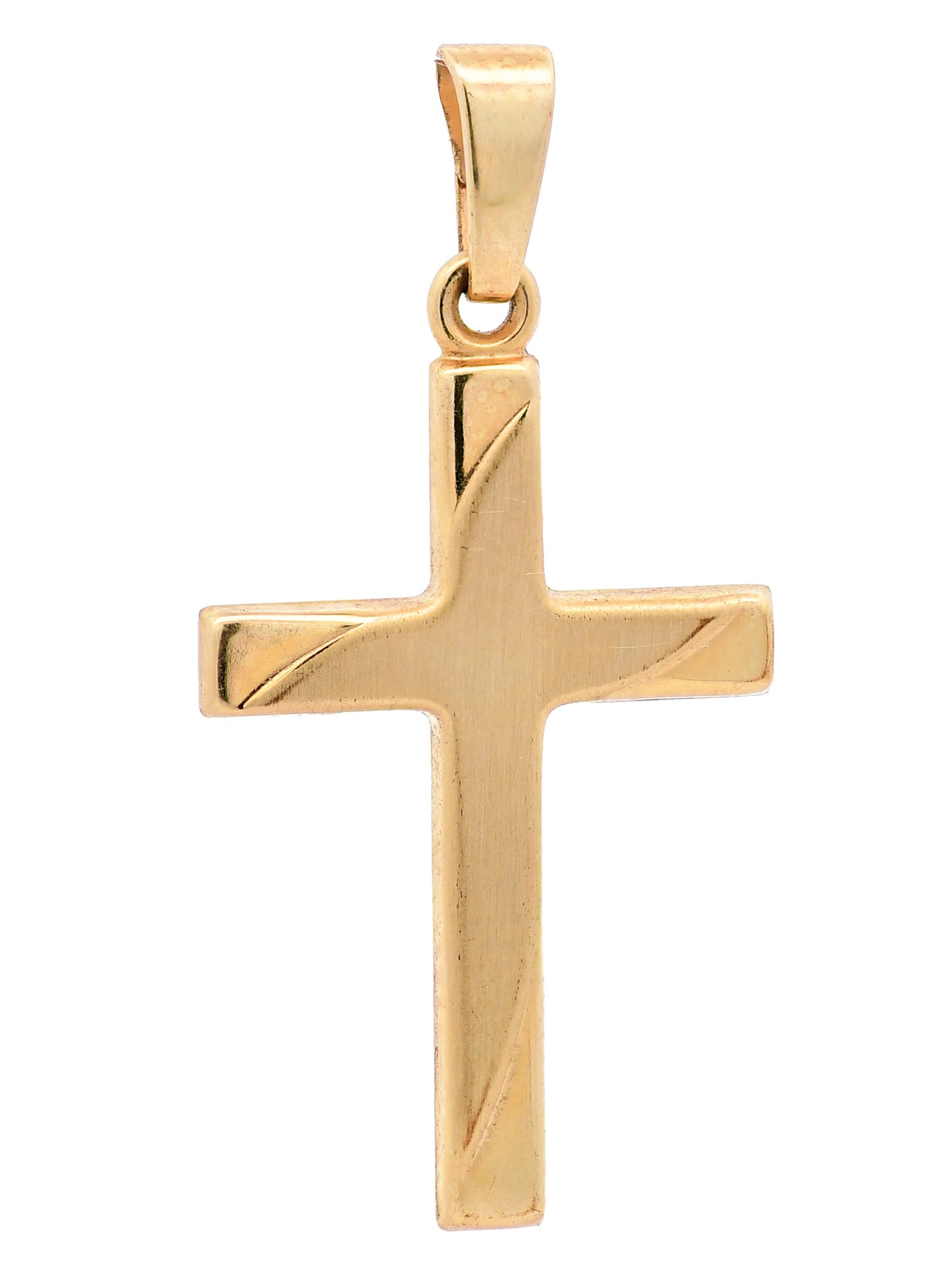 Anhänger Kreuz   333-8 Karat Gold mit vergoldeter Silberkette