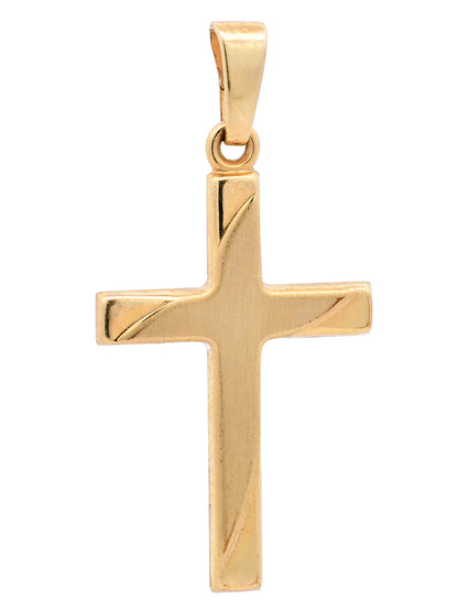 Anhänger Kreuz   333-8 Karat Gold mit vergoldeter Silberkette