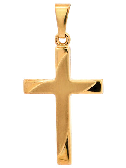Kettenanhänger Gold Anhänger Kreuz massiv 585 - 14 Karat Gold