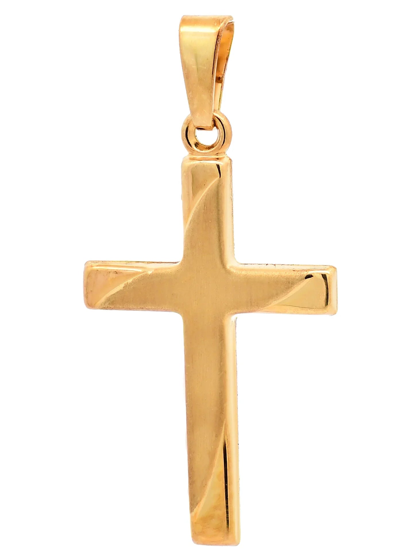 Gold Anhänger Kreuz mit Goldkette massiv 585 - 14 Karat Gold
