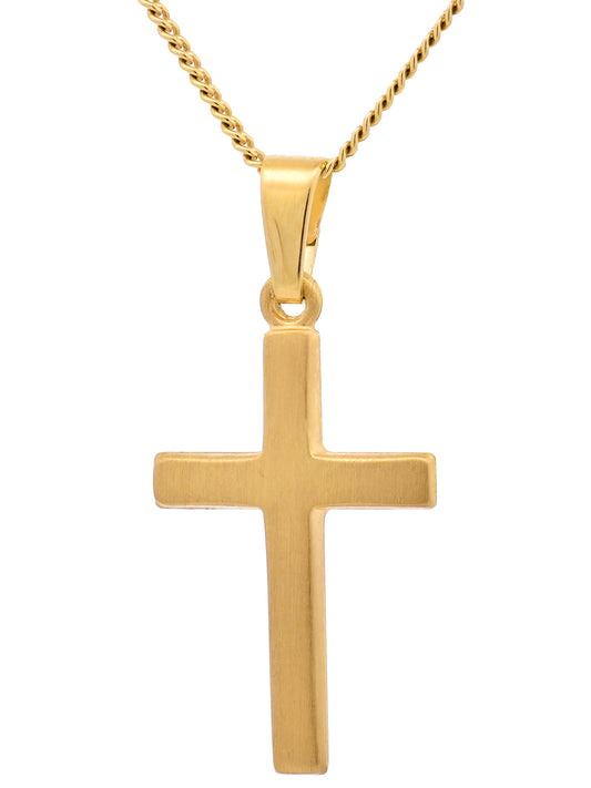 Gold Anhänger Kreuz  mit Goldkette massiv 333 - 8 Karat Gold