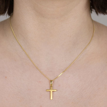 Anhänger Kreuz  585-14 Karat Gold mit vergoldeter Silberkette