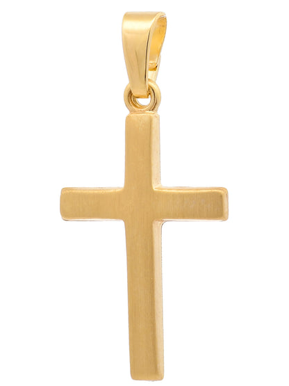 Anhänger Kreuz  585-14 Karat Gold mit vergoldeter Silberkette