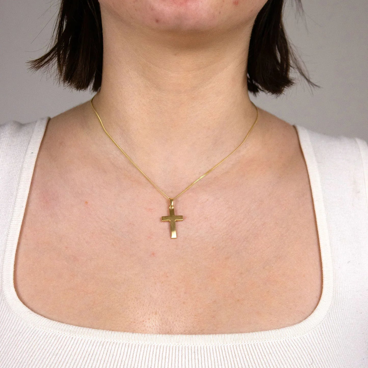 Gold Anhänger Kreuz  mit Goldkette massiv 333 - 8 Karat Gold