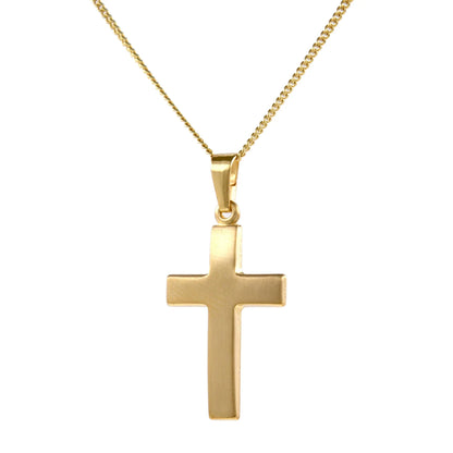 Gold Anhänger Kreuz  mit Goldkette massiv 333 - 8 Karat Gold