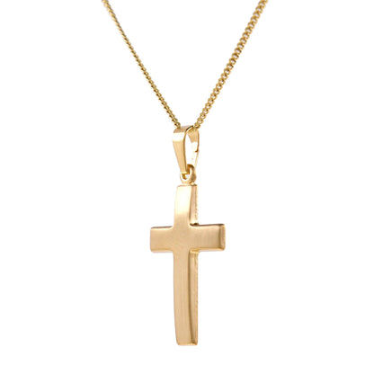 Gold Anhänger Kreuz  mit Goldkette massiv 333 - 8 Karat Gold