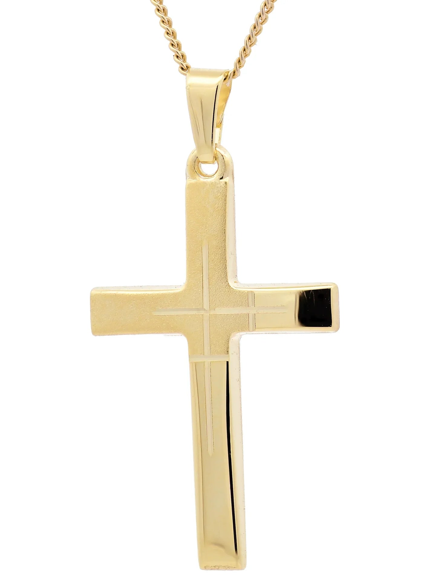 Gold Anhänger Kreuz  mit Goldkette massiv 333 - 8 Karat Gold
