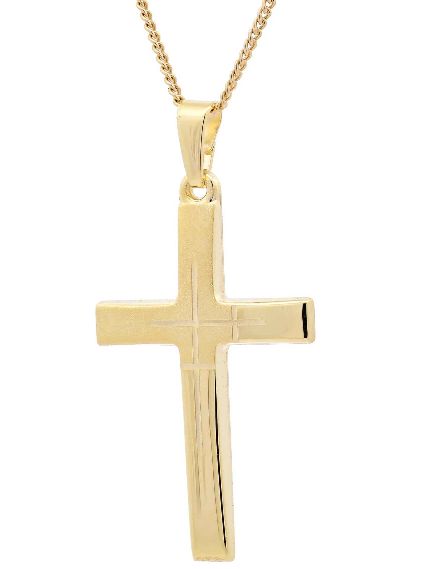 Gold Anhänger Kreuz  mit Goldkette massiv 333 - 8 Karat Gold