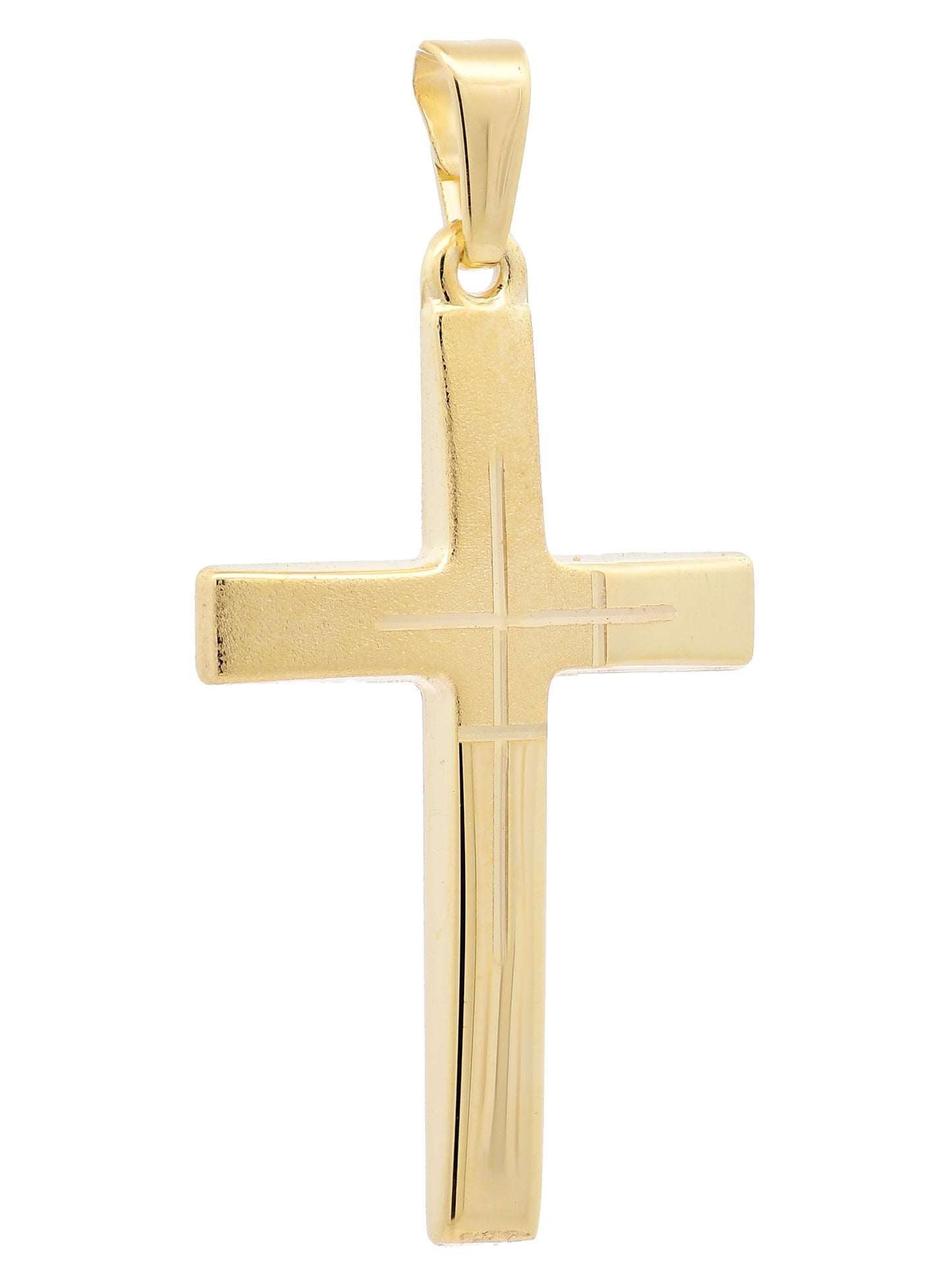 Anhänger Kreuz   333-8 Karat Gold mit vergoldeter Silberkette