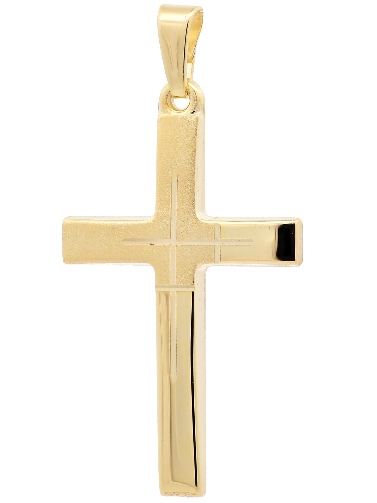Anhänger Kreuz   333-8 Karat Gold mit vergoldeter Silberkette