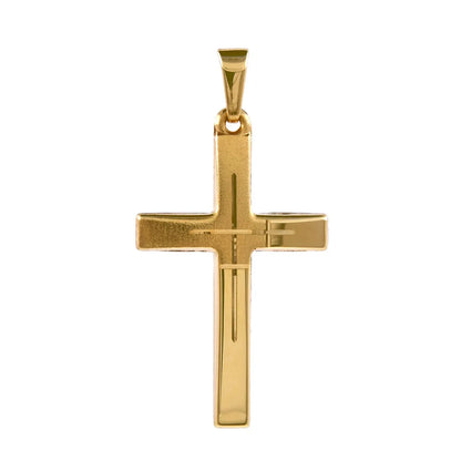 Gold Anhänger Kreuz mit Goldkette massiv 585 - 14 Karat Gold